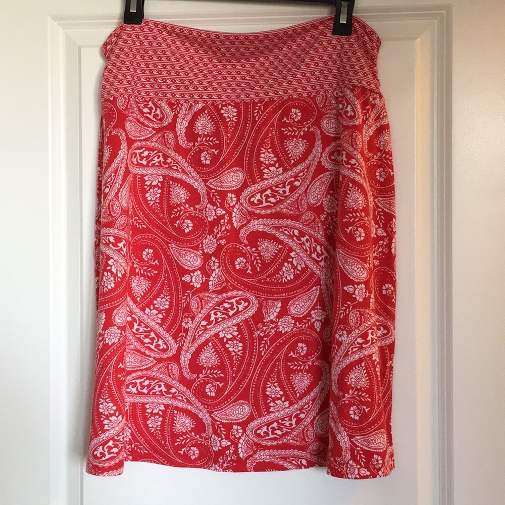 Red bandanna-style skirt